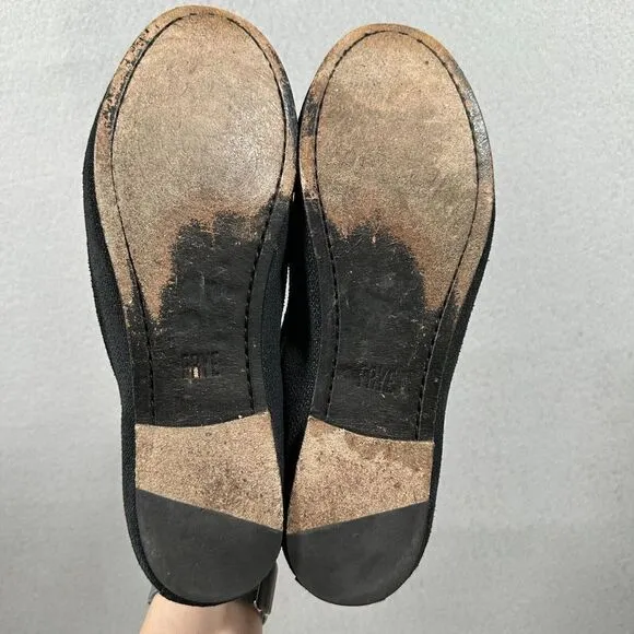 Frye Carson Black Woven Ballet Flats Slip On Shoes Size 8.5