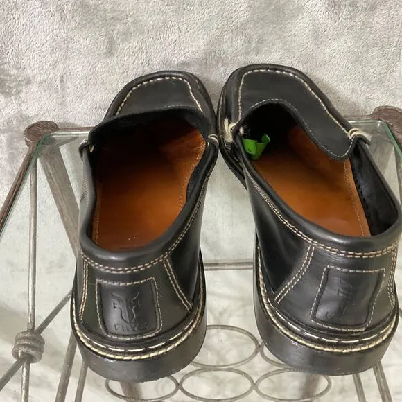 Frye Corsica Leather Loafers Shoes Men’s 10 Black Casual Thick stitch 90’s,Y2K