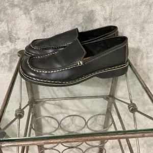 Frye Corsica Leather Loafers Shoes Men’s 10 Black Casual Thick stitch 90’s,Y2K