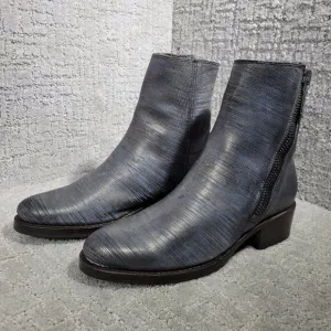 Frye Demi Zip Women's Size 7.5B Metallic Pewter Cut Bootie Boots