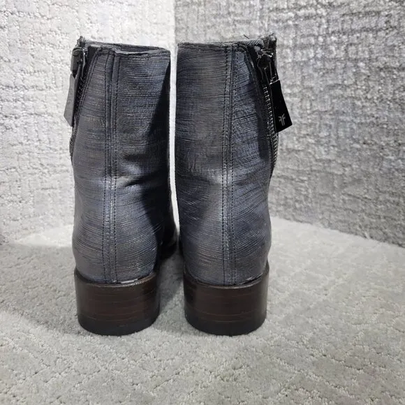 Frye Demi Zip Women's Size 7.5B Metallic Pewter Cut Bootie Boots