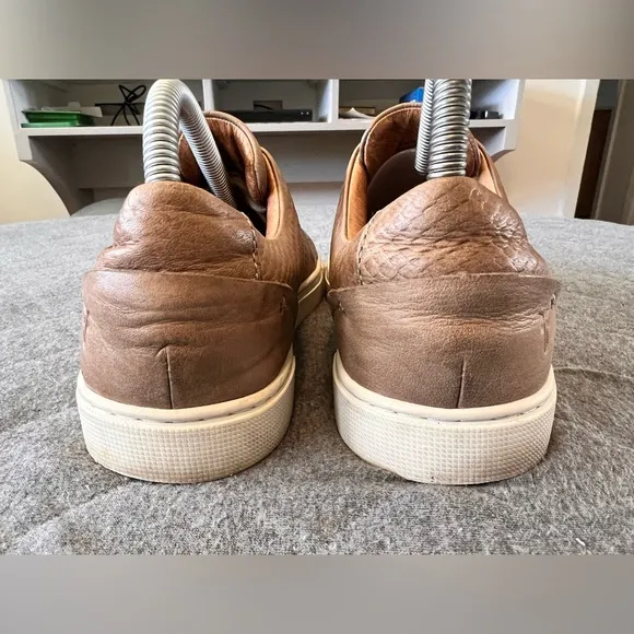 FRYE IVY LOW LACE Gray (Brownish) Sz 8 Leather Sneakers Orig $150