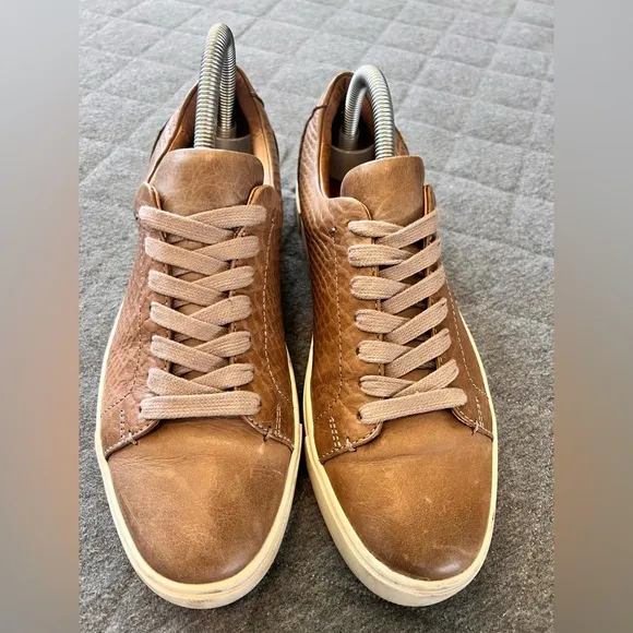 FRYE IVY LOW LACE Gray (Brownish) Sz 8 Leather Sneakers Orig $150