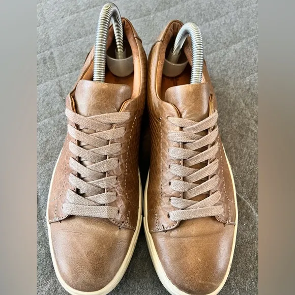 FRYE IVY LOW LACE Gray (Brownish) Sz 8 Leather Sneakers Orig $150