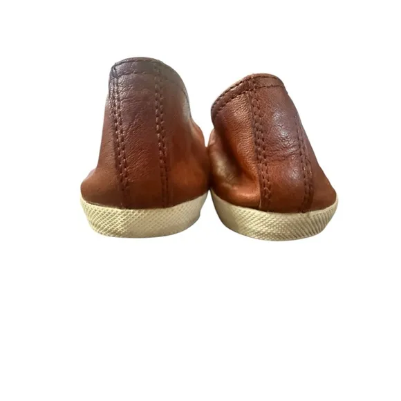 FRYE Melanie Womens Slip-On Leather Sneaker Cognac/Brown Flats Shoe Size 8M