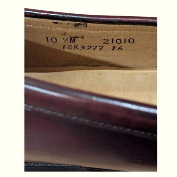 FRYE Men's 10 1/2 M Burgundy Leather Penny Loafers Dress Shoes