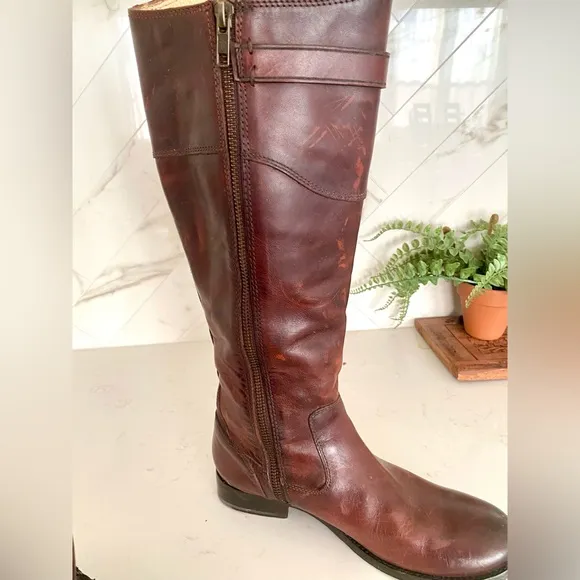 Frye Molly Button Leather Riding Boots Sz 6.5B