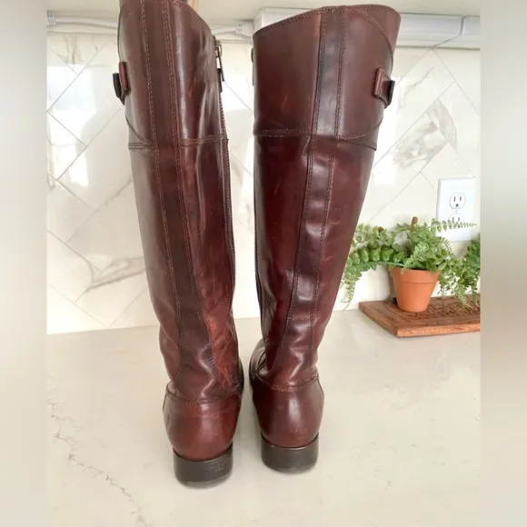 Frye Molly Button Leather Riding Boots Sz 6.5B
