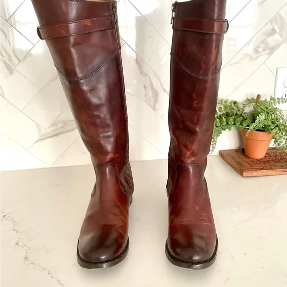 Frye Molly Button Leather Riding Boots Sz 6.5B