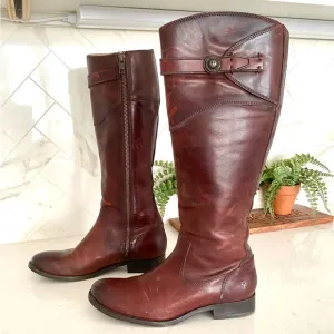 Frye Molly Button Leather Riding Boots Sz 6.5B