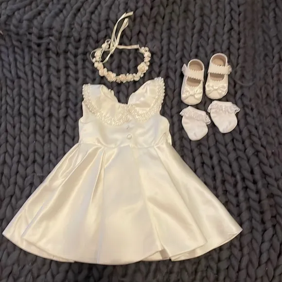 Full flower girl outfit with shoes and accessories