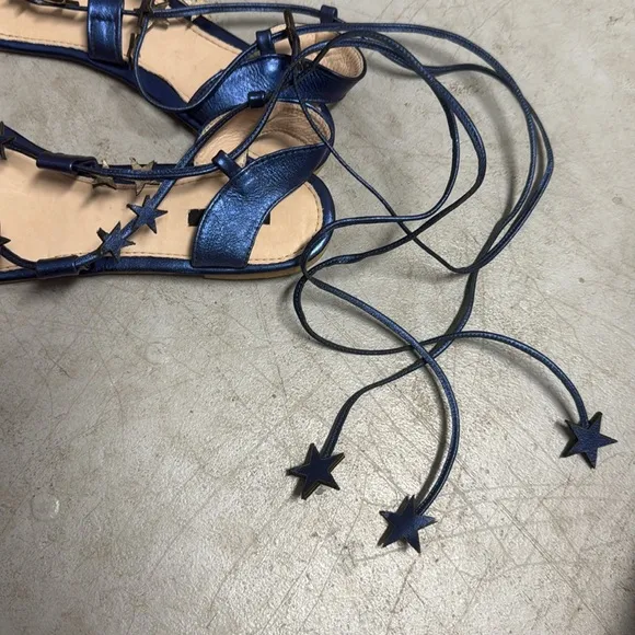 Fun Blue Metallic  Strappy Sandals - AZULU Colombia Brand - BRAND NEW - Size 39
