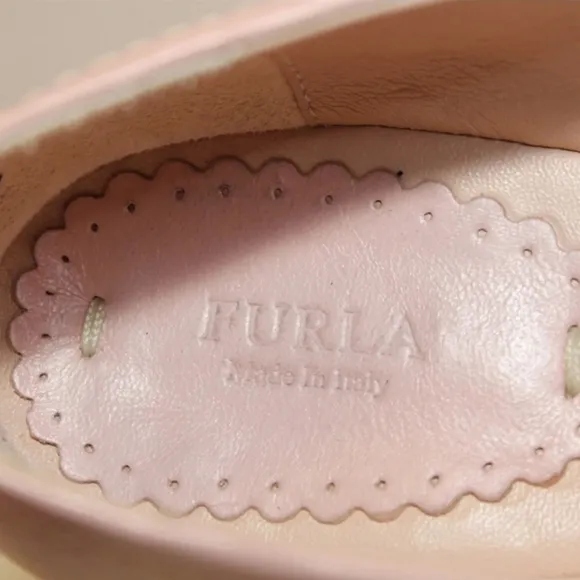 Furla Italy Made Womens 38.5 8.5 Pink Leather Ballet Flats Shoes
