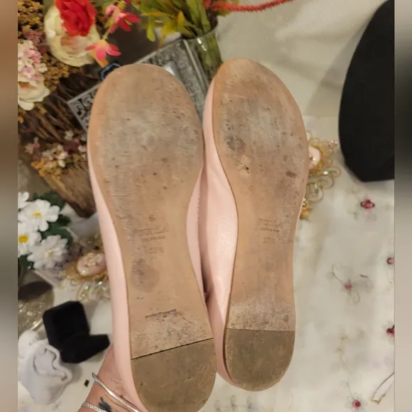 Furla Italy Made Womens 38.5 8.5 Pink Leather Ballet Flats Shoes