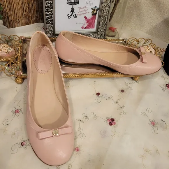Furla Italy Made Womens 38.5 8.5 Pink Leather Ballet Flats Shoes