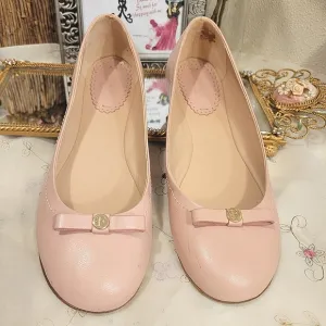 Furla Italy Made Womens 38.5 8.5 Pink Leather Ballet Flats Shoes