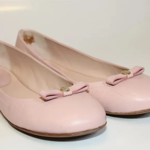Furla Italy Made Womens 38.5 8.5 Pink Leather Ballet Flats Shoes