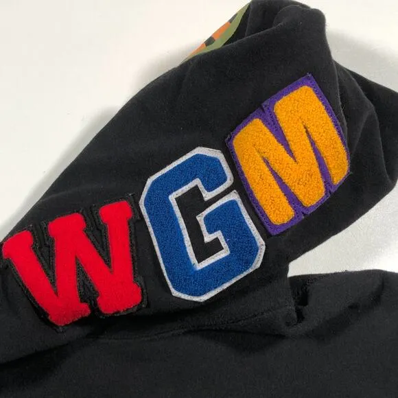 FW19 BAPE Shark Emblem Pullover Hoodie Black Sweater Size XXL 2XL B33