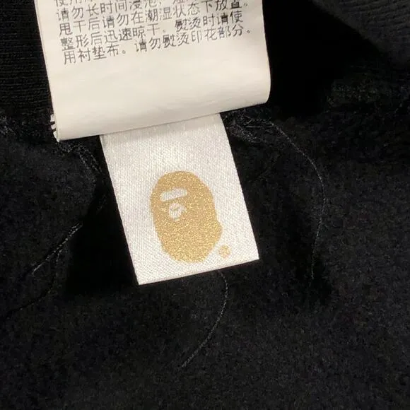FW19 BAPE Shark Emblem Pullover Hoodie Black Sweater Size XXL 2XL B33