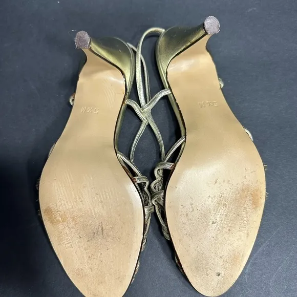 GARaLOMI Gold Strappy Heels size 6.5 pre owned Exellent condition
