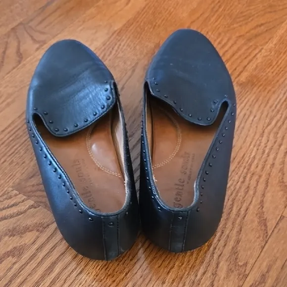 Gentle Souls Black Leather Flats
