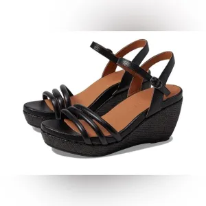 Gentle Souls Black Wedge Sandals NWOT