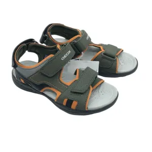 Geox Boys Vaniett Sport Sandals Hook &amp; Loop Green Orange 13