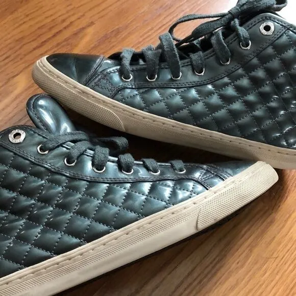 Geox green quilted new club sneakers sz 8