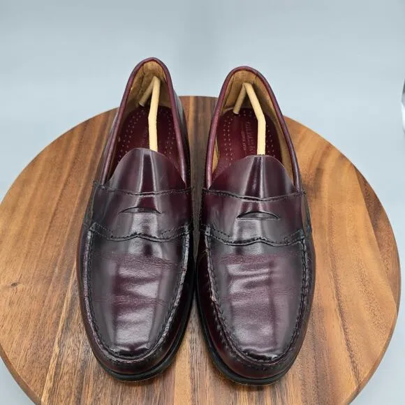 GH Bass Co Weejuns Shoes Men's 10.5 EE Burgundy Oxblood Leather Dress Loafers