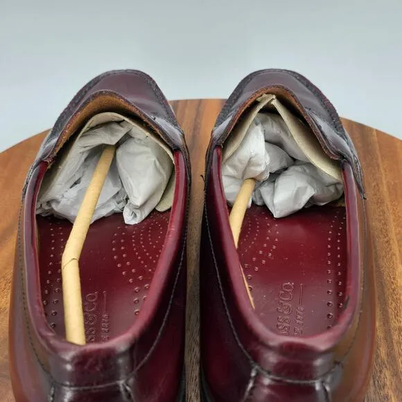 GH Bass Co Weejuns Shoes Men's 10.5 EE Burgundy Oxblood Leather Dress Loafers