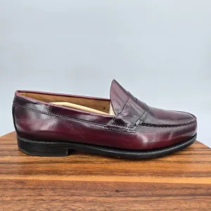 GH Bass Co Weejuns Shoes Men's 10.5 EE Burgundy Oxblood Leather Dress Loafers