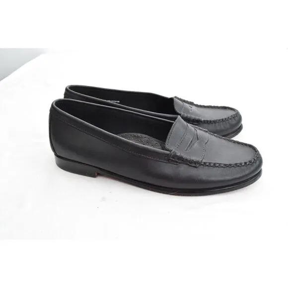 G.H. Bass Weejuns Sz 11 M Womens Whitney Black Leather Penny Loafers Shoes