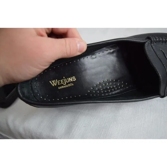 G.H. Bass Weejuns Sz 11 M Womens Whitney Black Leather Penny Loafers Shoes