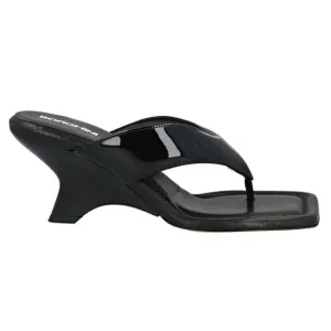 Gia Borgini Black Wedge Sandals