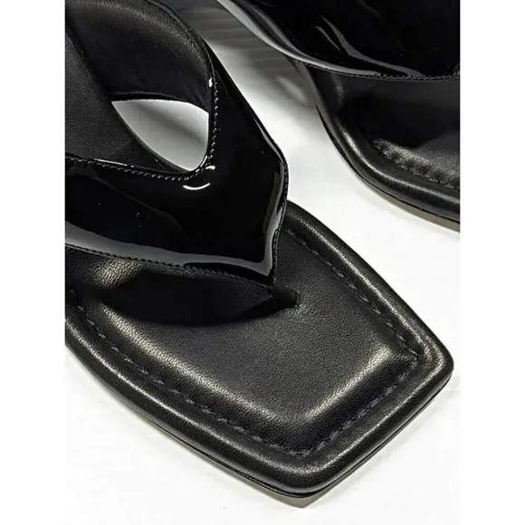 Gia Borgini Black Wedge Sandals