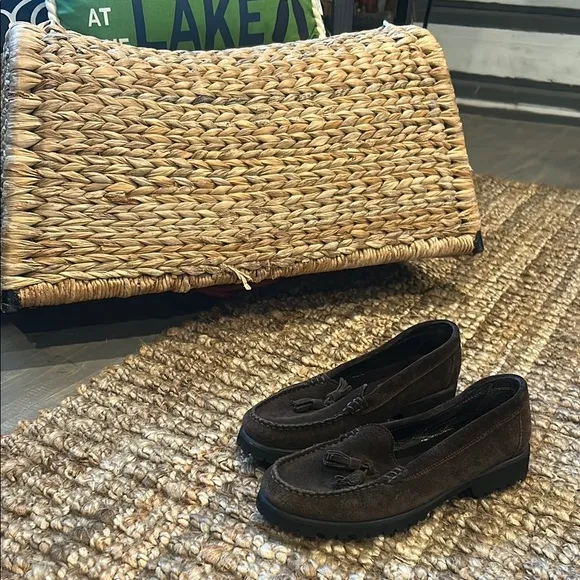 GianRos Brown Italian Suede Tassel Loafers Size 37