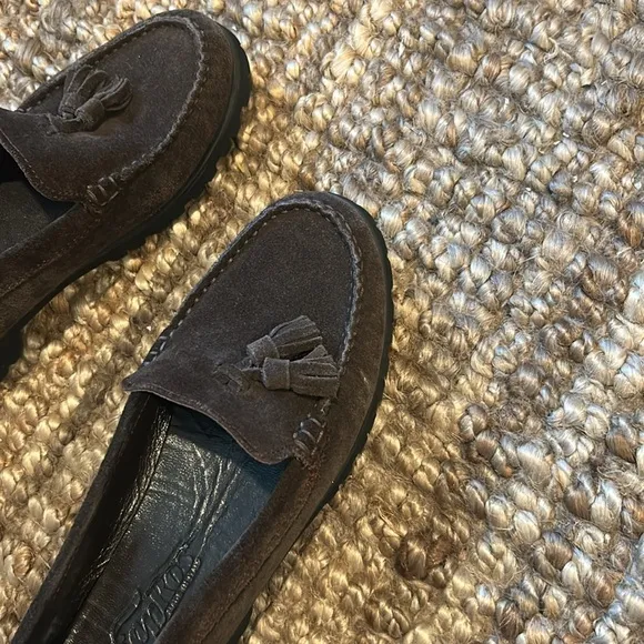 GianRos Brown Italian Suede Tassel Loafers Size 37