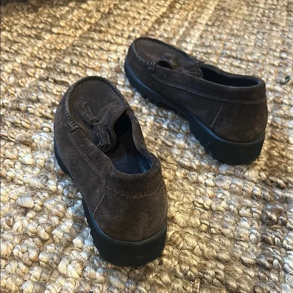 GianRos Brown Italian Suede Tassel Loafers Size 37