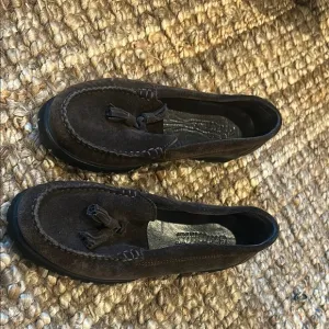 GianRos Brown Italian Suede Tassel Loafers Size 37