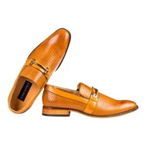 Gino Vitale Men's Diamond Cut Tan Dress Shoes Loafers Size 13