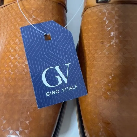 Gino Vitale Men's Diamond Cut Tan Dress Shoes Loafers Size 13