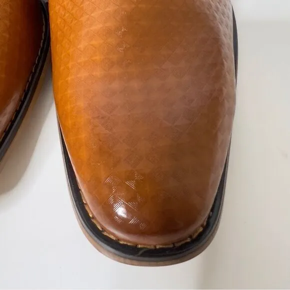 Gino Vitale Men's Diamond Cut Tan Dress Shoes Loafers Size 13