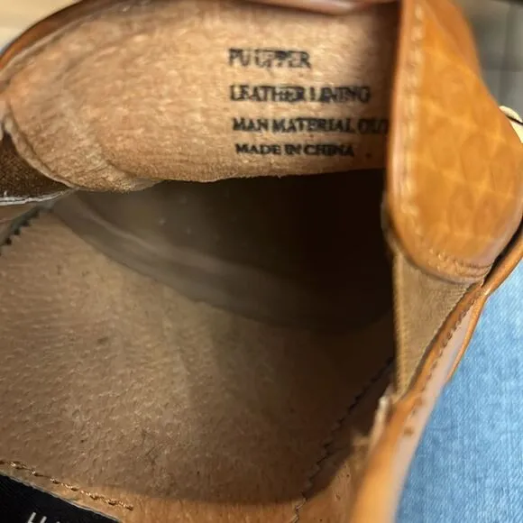 Gino Vitale Men's Diamond Cut Tan Dress Shoes Loafers Size 13