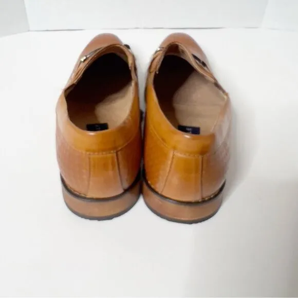 Gino Vitale Men's Diamond Cut Tan Dress Shoes Loafers Size 13