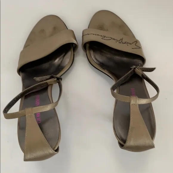 Giorgio Armani metallic dress sandals shoes size 36 6 Italy  RARE HTF Designer