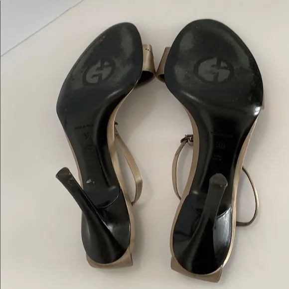 Giorgio Armani metallic dress sandals shoes size 36 6 Italy  RARE HTF Designer