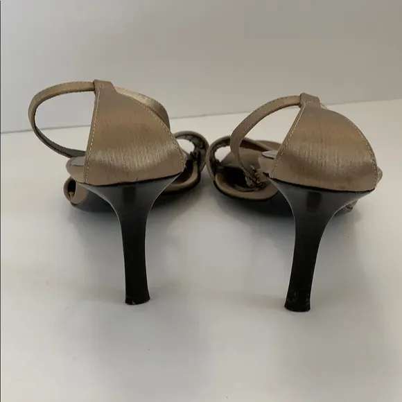 Giorgio Armani metallic dress sandals shoes size 36 6 Italy  RARE HTF Designer