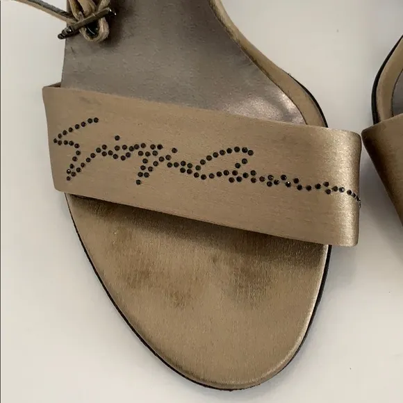 Giorgio Armani metallic dress sandals shoes size 36 6 Italy  RARE HTF Designer