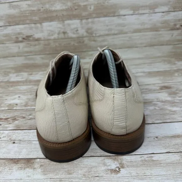 Giorgio Brutini Beige White Leather Snakeskin Oxford Dress Shoes Men's Size 10M