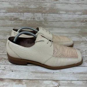 Giorgio Brutini Beige White Leather Snakeskin Oxford Dress Shoes Men's Size 10M